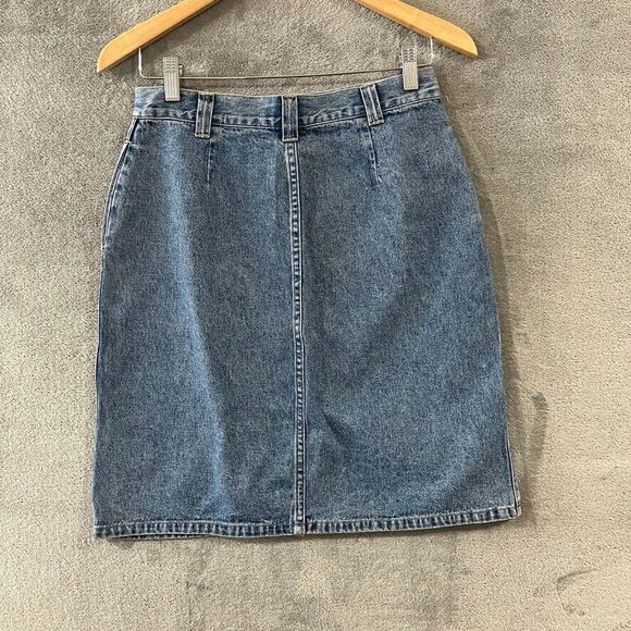 Vintage Cherokee Denim Skirt Sz 8 Button Up 100% Cotton 90s 90’s Y2K Jean Button - Picture 7 of 9